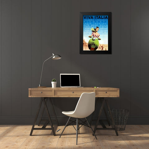 Viva Italia Black Modern Wood Framed Art Print by Vintage Apple Collection
