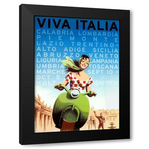 Viva Italia Black Modern Wood Framed Art Print with Double Matting by Vintage Apple Collection