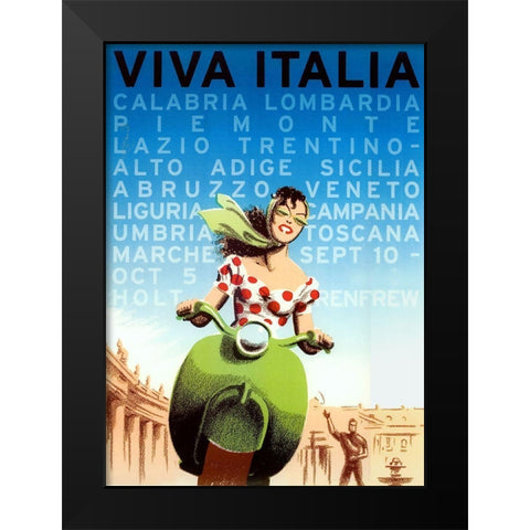 Viva Italia Black Modern Wood Framed Art Print by Vintage Apple Collection