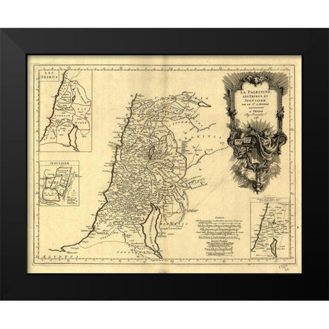 Holy Land II Black Modern Wood Framed Art Print by Vintage Apple Collection