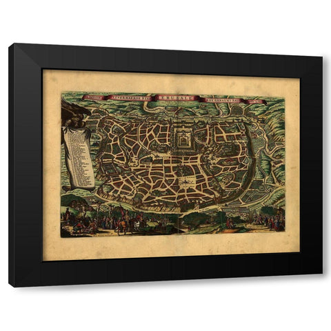 Holy Land III Black Modern Wood Framed Art Print by Vintage Apple Collection