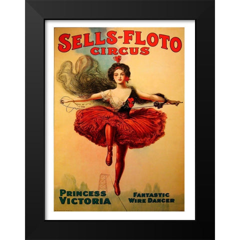 Sells-Floto Circus Black Modern Wood Framed Art Print by Vintage Apple Collection