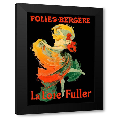Folies Bergere Black Modern Wood Framed Art Print with Double Matting by Vintage Apple Collection