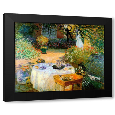 Monet-A Luncheon Black Modern Wood Framed Art Print with Double Matting by Vintage Apple Collection