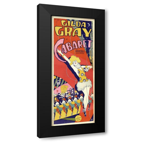 Gilda Gray Cabaret Black Modern Wood Framed Art Print with Double Matting by Vintage Apple Collection