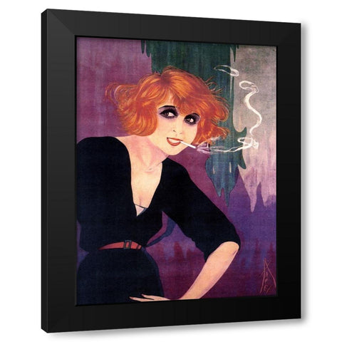 Mistinguette II Black Modern Wood Framed Art Print with Double Matting by Vintage Apple Collection