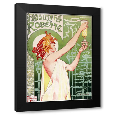 Livemont Absinthe Robette Archival Black Modern Wood Framed Art Print by Vintage Apple Collection