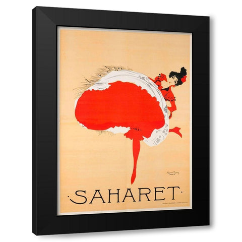 Saharet Black Modern Wood Framed Art Print by Vintage Apple Collection