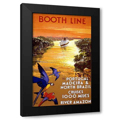 Trav Booth Line Black Modern Wood Framed Art Print by Vintage Apple Collection