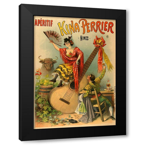 Kina Perrier Black Modern Wood Framed Art Print by Vintage Apple Collection