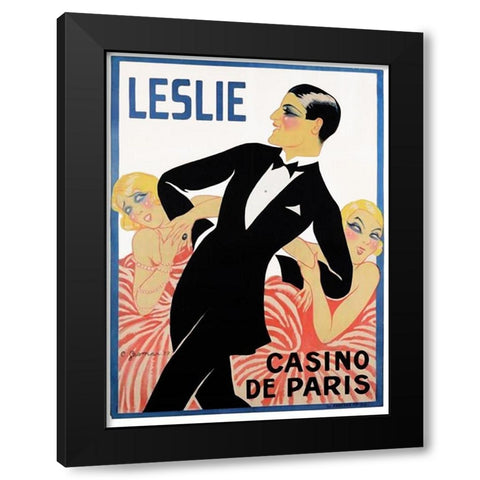 Leslie Black Modern Wood Framed Art Print by Vintage Apple Collection