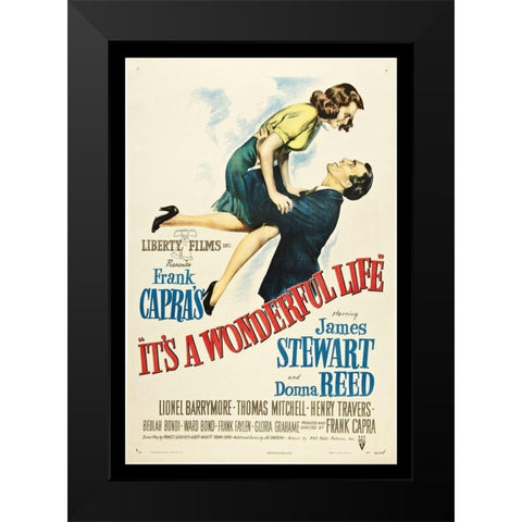 Its A Wonderful Life Black Modern Wood Framed Art Print by Vintage Apple Collection