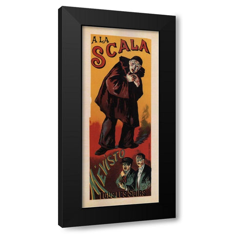 La Scala Opera Black Modern Wood Framed Art Print with Double Matting by Vintage Apple Collection