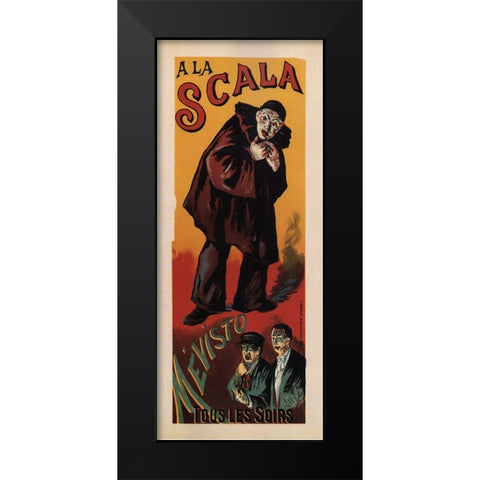 La Scala Opera Black Modern Wood Framed Art Print by Vintage Apple Collection