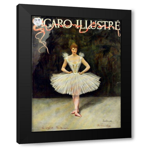 Figaro Illustre Black Modern Wood Framed Art Print by Vintage Apple Collection