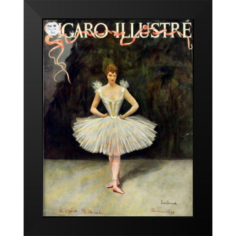 Figaro Illustre Black Modern Wood Framed Art Print by Vintage Apple Collection