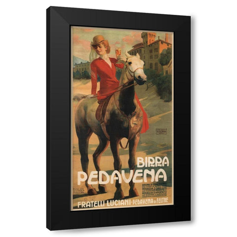 Pedavena Beer Italian Black Modern Wood Framed Art Print with Double Matting by Vintage Apple Collection