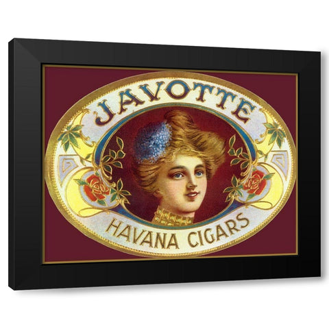 Vintage Adv Javotte Havana Cigars Black Modern Wood Framed Art Print by Vintage Apple Collection