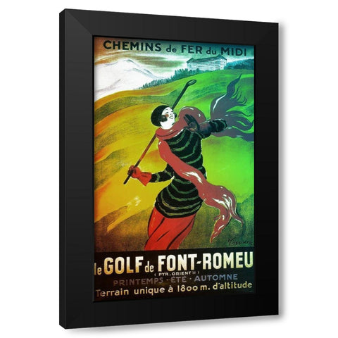 Le Golf de Font Romeau Black Modern Wood Framed Art Print by Vintage Apple Collection