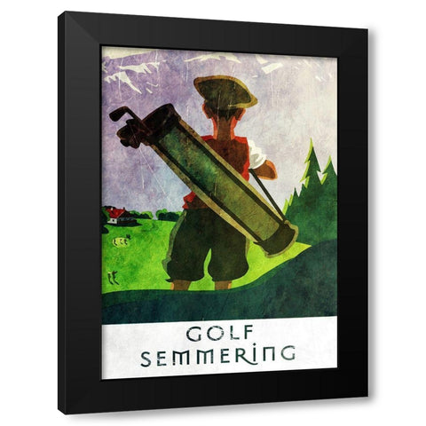 Sudbahn Hotel Golf Black Modern Wood Framed Art Print by Vintage Apple Collection