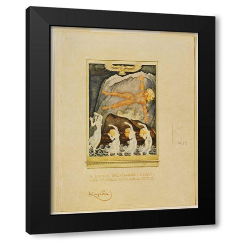 Frantisek Kupka - Prometheus Black Modern Wood Framed Art Print by Vintage Apple Collection