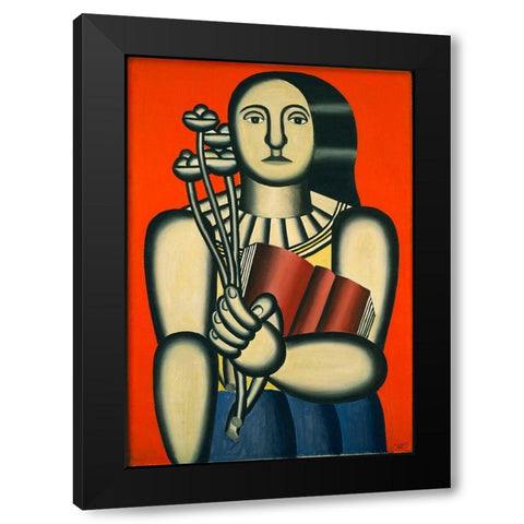 Fernand Léger - Woman with a Book Black Modern Wood Framed Art Print with Double Matting by Vintage Apple Collection