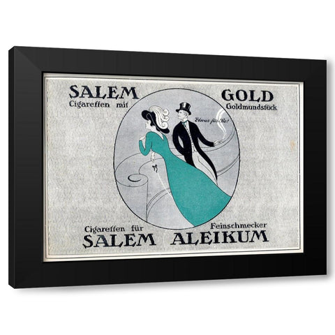 Gold Cigaretten Black Modern Wood Framed Art Print with Double Matting by Vintage Apple Collection