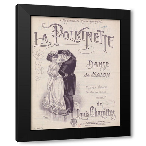 La Polkinette Black Modern Wood Framed Art Print by Vintage Apple Collection