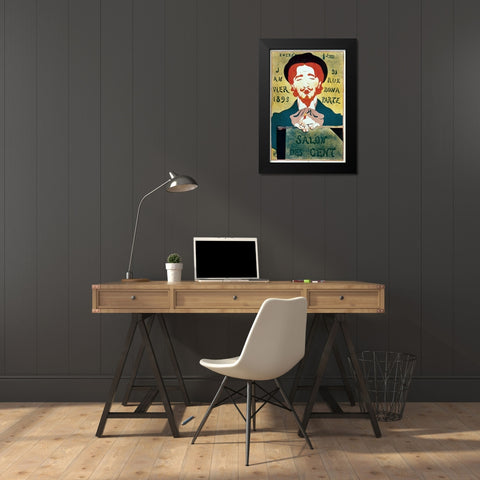 Salon Des Cent Artist Black Modern Wood Framed Art Print by Vintage Apple Collection