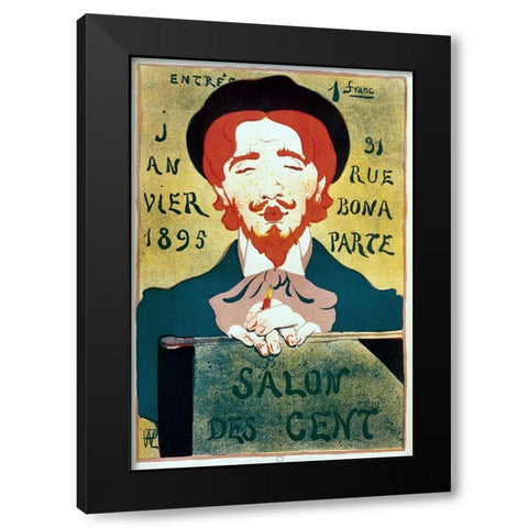 Salon Des Cent Artist Black Modern Wood Framed Art Print by Vintage Apple Collection