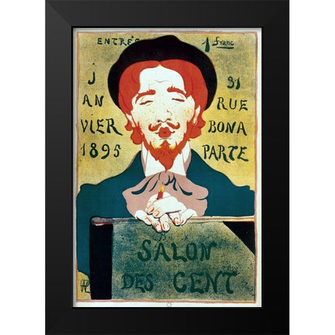 Salon Des Cent Artist Black Modern Wood Framed Art Print by Vintage Apple Collection