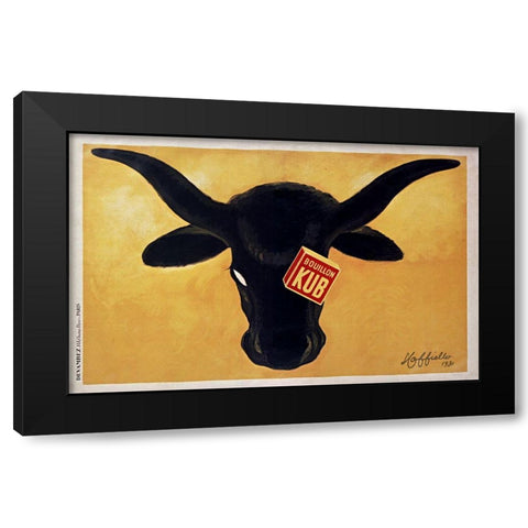 Steer Capp Black Modern Wood Framed Art Print by Vintage Apple Collection