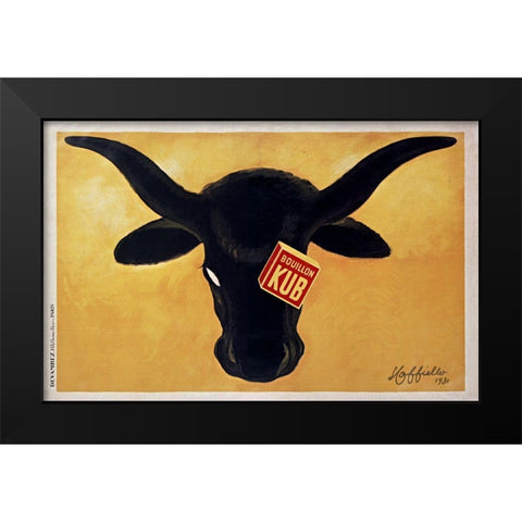 Steer Capp Black Modern Wood Framed Art Print by Vintage Apple Collection