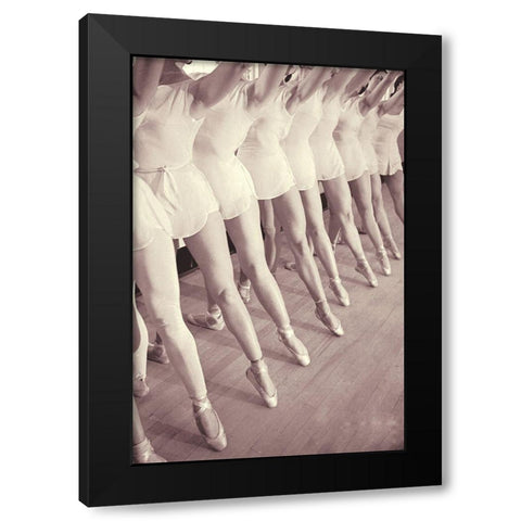 Ballet Black Modern Wood Framed Art Print with Double Matting by Vintage Apple Collection