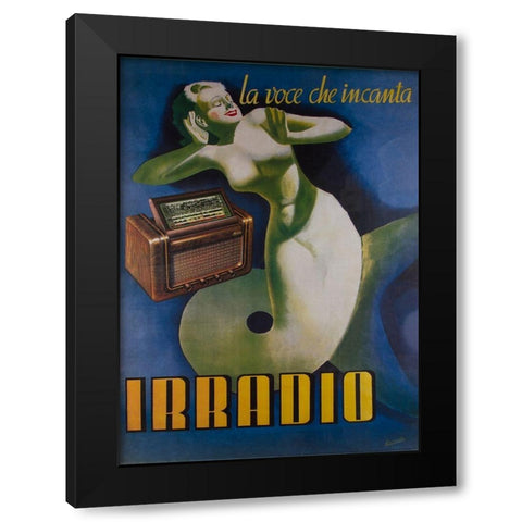 Irradio Black Modern Wood Framed Art Print with Double Matting by Vintage Apple Collection
