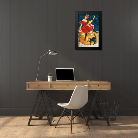 Halloween Red Dress Large.tif Black Modern Wood Framed Art Print by Vintage Apple Collection