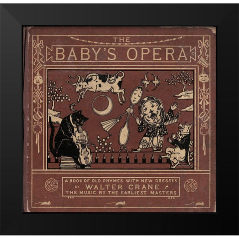 Babys Opera Black Modern Wood Framed Art Print by Vintage Apple Collection
