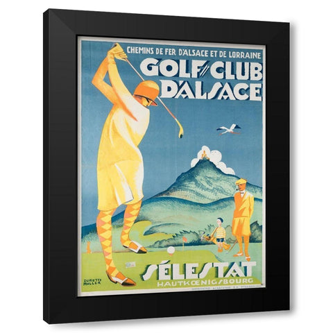 Alsace Golf Black Modern Wood Framed Art Print by Vintage Apple Collection