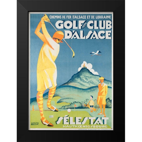 Alsace Golf Black Modern Wood Framed Art Print by Vintage Apple Collection