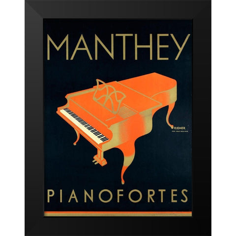Manthey Piano Black Modern Wood Framed Art Print by Vintage Apple Collection