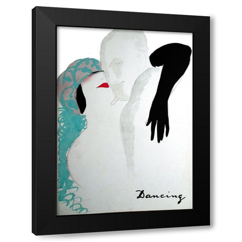 Dancing Black Modern Wood Framed Art Print with Double Matting by Vintage Apple Collection