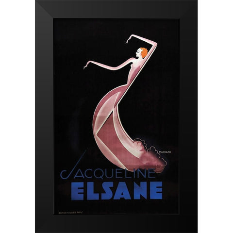Elsane Black Modern Wood Framed Art Print by Vintage Apple Collection