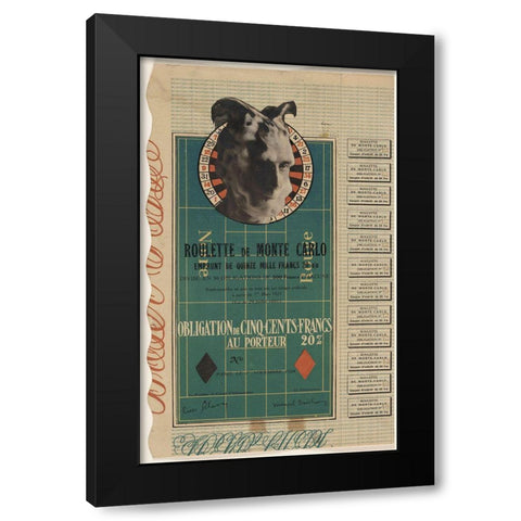 Marcel Duchamp - Monte Carlo Bond Black Modern Wood Framed Art Print with Double Matting by Vintage Apple Collection