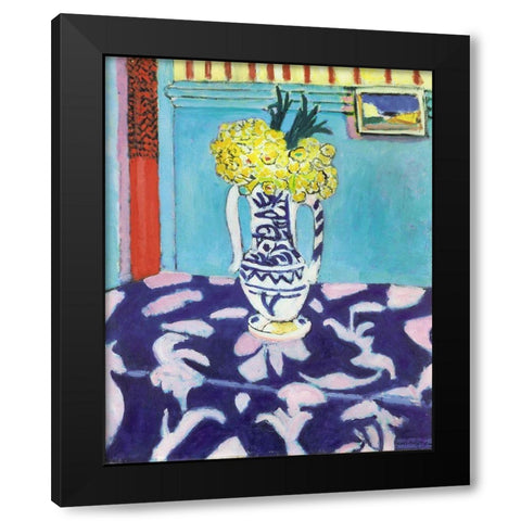 Matisse Table Black Modern Wood Framed Art Print with Double Matting by Vintage Apple Collection