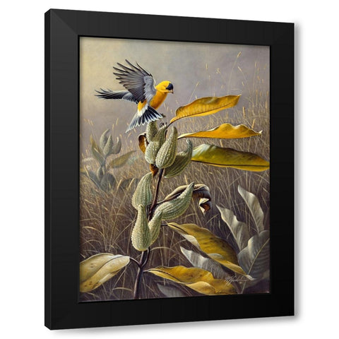 Meadow Gold Black Modern Wood Framed Art Print by Goebel, Wilhelm