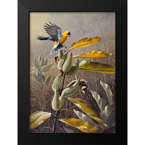 Meadow Gold Black Modern Wood Framed Art Print by Goebel, Wilhelm