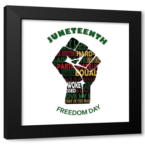 Freedom Day Black Modern Wood Framed Art Print with Double Matting by Adebowale