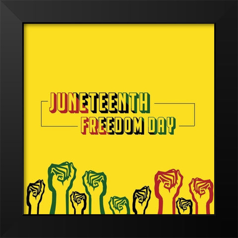 Till Were All Free Black Modern Wood Framed Art Print by Adebowale