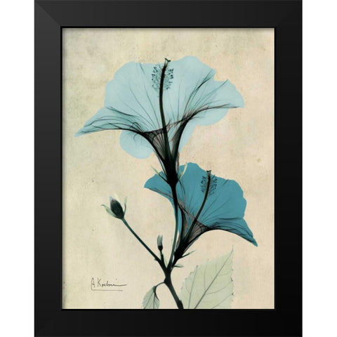 Hibiscus Black Modern Wood Framed Art Print by Koetsier, Albert