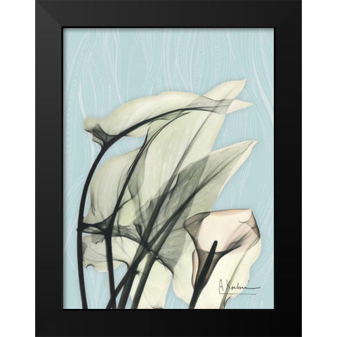 Calla Lily Leaves Black Modern Wood Framed Art Print by Koetsier, Albert